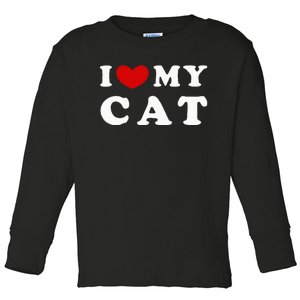 I Love My Cat Toddler Long Sleeve Shirt