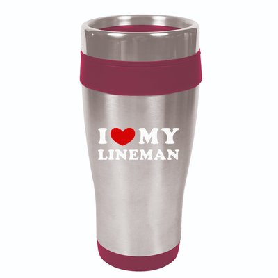 I Love My Lineman 16oz Travel Tumbler