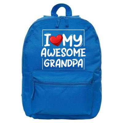 I Love My Awesome Grandpa Valentines Day Matching Couple Great Gift 16 in Basic Backpack