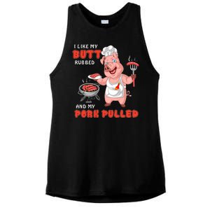 I Like My Butt Rubbed And My Pork Pulled Ladies PosiCharge Tri-Blend Wicking Tank