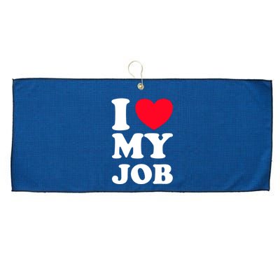 I Love My Job Large Microfiber Waffle Golf Towel