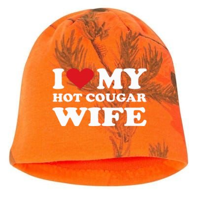 I Love My Hot Cougar Wife I Heart My Hot Cougar Wife Kati - Camo Knit Beanie