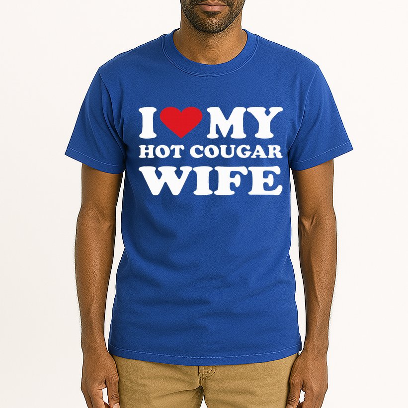 I Love My Hot Cougar Wife I Heart My Hot Cougar Wife Tall T-Shirt