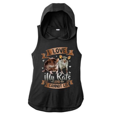 I Love My Rats I Cannot Lie Rat Mom Dad Heart Cute Rodent Ladies PosiCharge Tri-Blend Wicking Draft Hoodie Tank