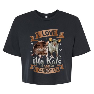 I Love My Rats I Cannot Lie Rat Mom Dad Heart Cute Rodent Bella+Canvas Jersey Crop Tee