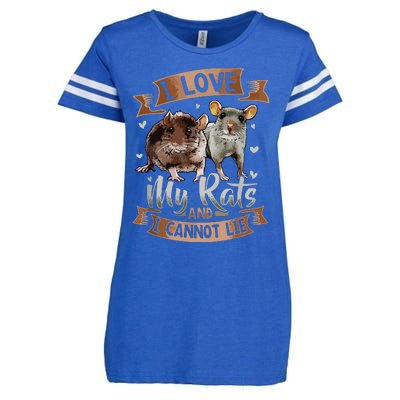 I Love My Rats I Cannot Lie Rat Mom Dad Heart Cute Rodent Enza Ladies Jersey Football T-Shirt