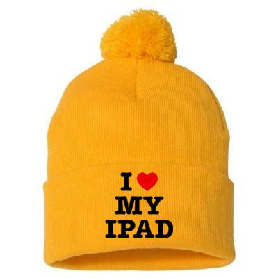 I Love My Ipad Pom Pom 12in Knit Beanie