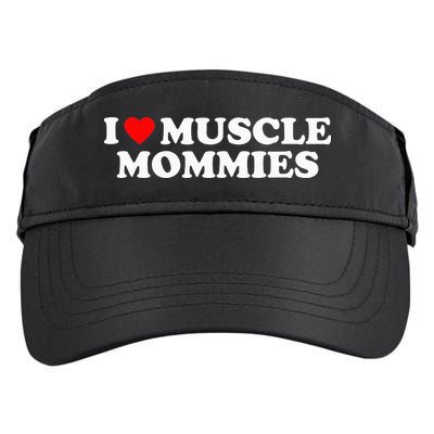 I Love Muscle Mommies, I Heart Muscle Mommies, Muscle Mommy Adult Drive Performance Visor
