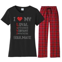 I Love My Soulmate I Heart My Soulmate Women's Flannel Pajama Set