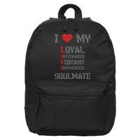 I Love My Soulmate I Heart My Soulmate 16 in Basic Backpack