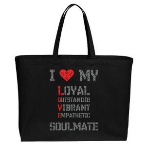 I Love My Soulmate I Heart My Soulmate Cotton Canvas Jumbo Tote