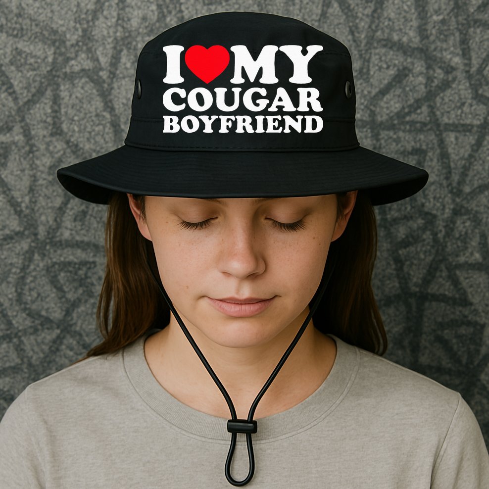 I Love My Cougar Boyfriend Tee I Heart My Cougar Boyfriend Bucket Hat