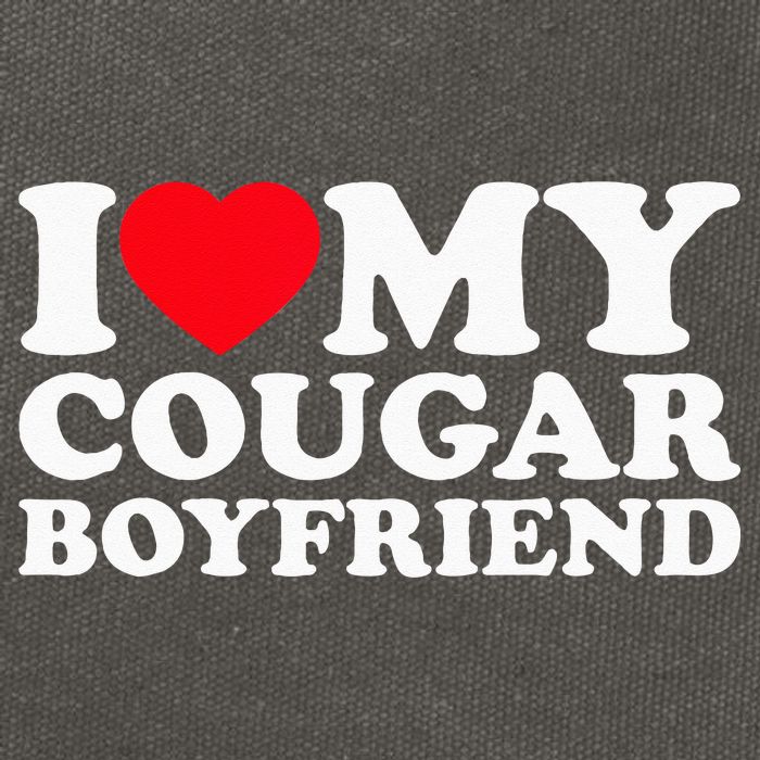 I Love My Cougar Boyfriend Tee I Heart My Cougar Boyfriend Cotton Canvas Backpack
