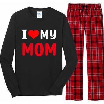 I Love My Mom Funny Mothers Day For Mom Mommy Mama Gift Long Sleeve Pajama Set