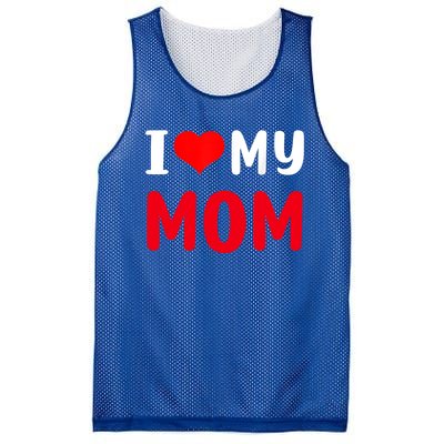 I Love My Mom Funny Mothers Day For Mom Mommy Mama Gift Mesh Reversible Basketball Jersey Tank