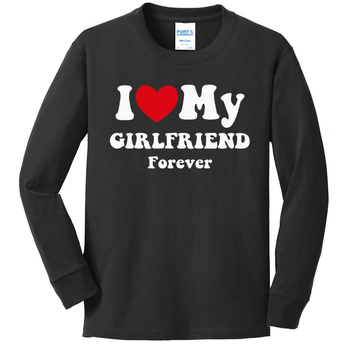 I Love My Girlfriend Kids Long Sleeve Shirt