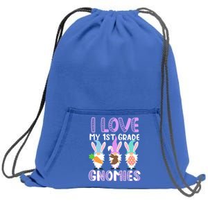 I Love My 1st Grade Gnomies Easter Teacher Gnome Gift Sweatshirt Cinch Pack Bag