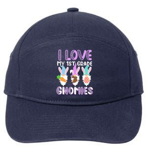 I Love My 1st Grade Gnomies Easter Teacher Gnome Gift 7-Panel Snapback Hat