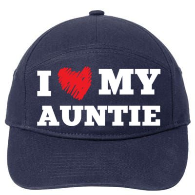 I Love My Auntie Favorite Family Member Valentines Aunt Meaningful Gift 7-Panel Snapback Hat