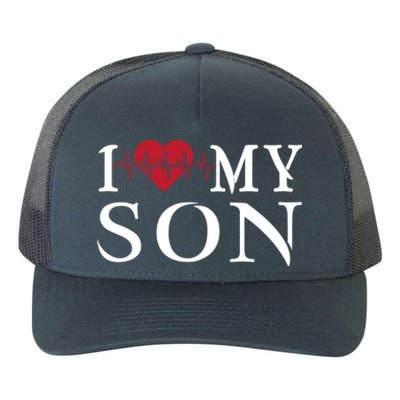 I Love My Son Is My Heartbeat For Valentines Day Christmas Cute Gift Yupoong Adult 5-Panel Trucker Hat