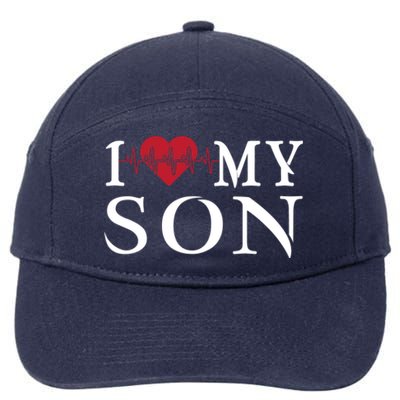 I Love My Son Is My Heartbeat For Valentines Day Christmas Cute Gift 7-Panel Snapback Hat