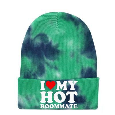 I Love My Hot Roommate Tie Dye 12in Knit Beanie