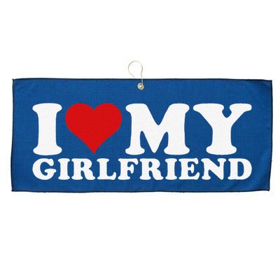 I Love My Girlfriend I Heart My Girlfriend Gf Large Microfiber Waffle Golf Towel