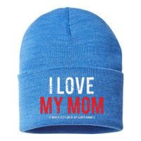 I Love My Mom Funny Sarcastic Video Games Gift Sustainable Knit Beanie