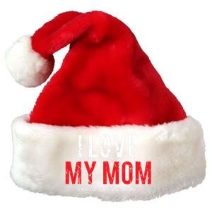 I Love My Mom Funny Sarcastic Video Games Gift Premium Christmas Santa Hat