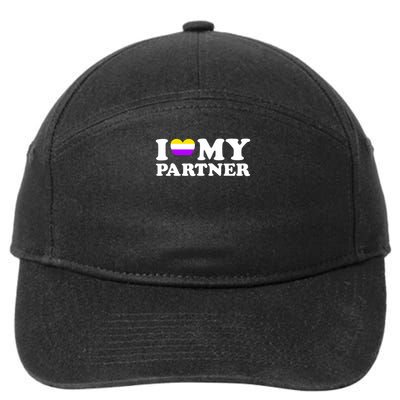 I Love My Partner Cute Funny Nb Enby Gender Queer 7-Panel Snapback Hat