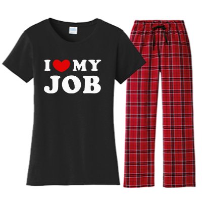 I Love My Job I Heart My Job Women's Flannel Pajama Set