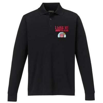 I Like My Sootcase Suitcase Performance Long Sleeve Polo