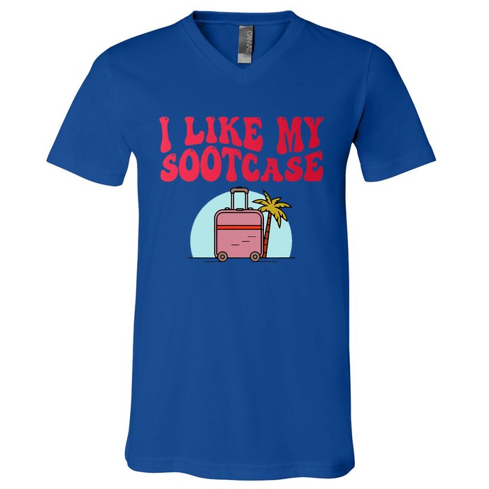 I Like My Sootcase Suitcase V-Neck T-Shirt