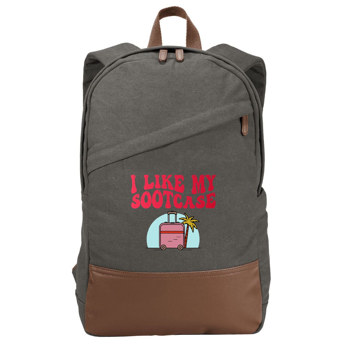 I Like My Sootcase Suitcase Cotton Canvas Backpack