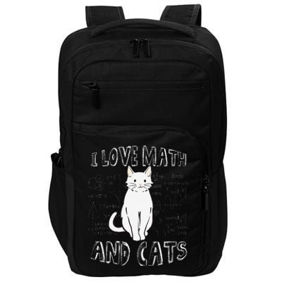 I Love Math And Cats Cute Funny Pet Lover Teacher Student Impact Tech Backpack