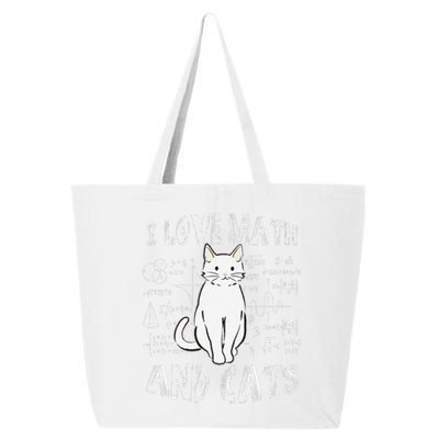 I Love Math And Cats Cute Funny Pet Lover Teacher Student 25L Jumbo Tote