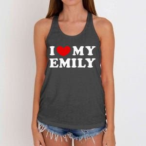 I Love My Emily Women's Knotted Racerback Tank