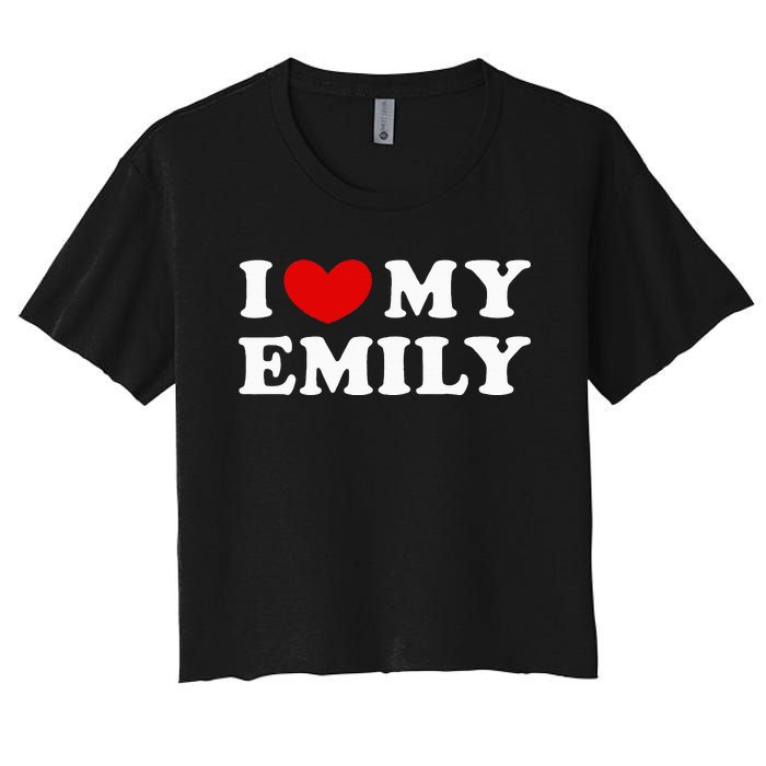 I Love My Emily Women's Crop Top Tee