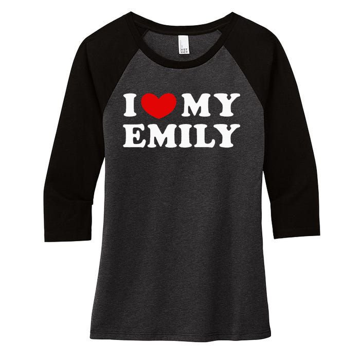 I Love My Emily Women's Tri-Blend 3/4-Sleeve Raglan Shirt