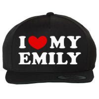 I Love My Emily Wool Snapback Cap