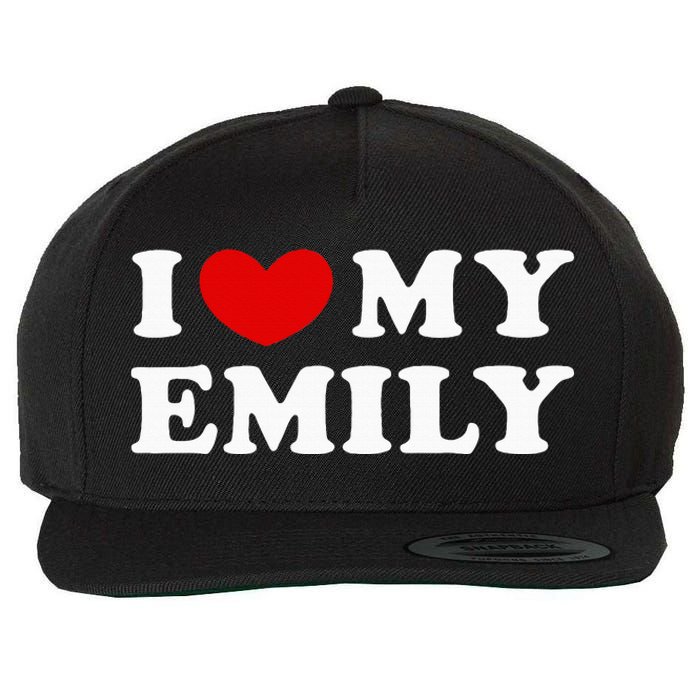 I Love My Emily Wool Snapback Cap