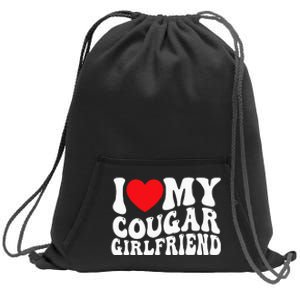 I Love My Cougar Girlfriend Groovy Retro Sweatshirt Cinch Pack Bag