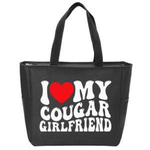 I Love My Cougar Girlfriend Groovy Retro Zip Tote Bag