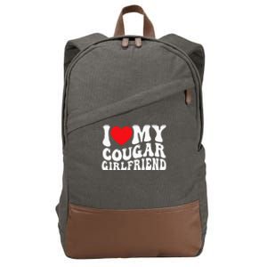 I Love My Cougar Girlfriend Groovy Retro Cotton Canvas Backpack