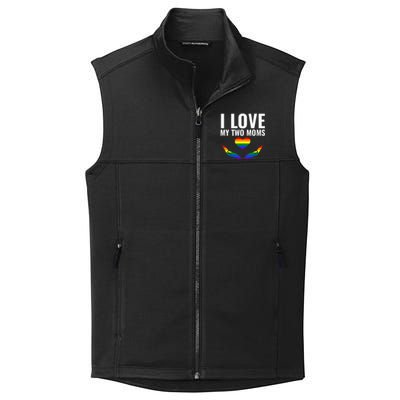 I Love My Two Moms Lesbian LGBT Pride Gifts Collective Smooth Fleece Vest