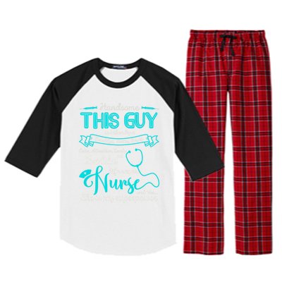 I Love My Nurse Proud Nurses Husband Gift Raglan Sleeve Pajama Set