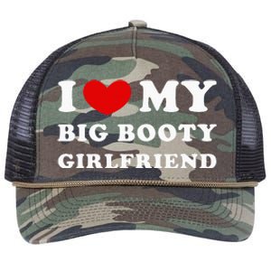 I Love My Big Booty Girlfriend I Heart My Big Booty Gf Retro Rope Trucker Hat Cap