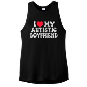 I Love My Autistic Boyfriend I Heart My Bf Girlfriend Ladies PosiCharge Tri-Blend Wicking Tank