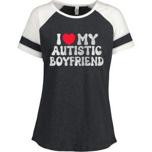 I Love My Autistic Boyfriend I Heart My Bf Girlfriend Enza Ladies Jersey Colorblock Tee