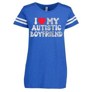 I Love My Autistic Boyfriend I Heart My Bf Girlfriend Enza Ladies Jersey Football T-Shirt